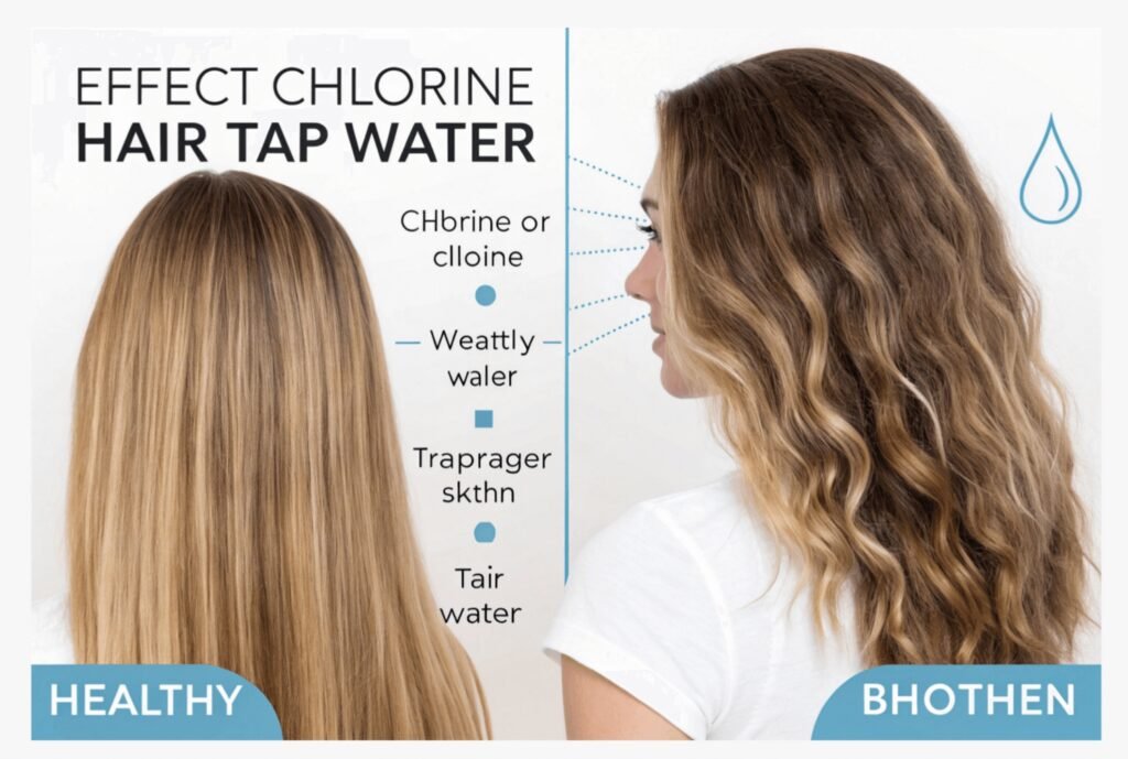 Residual chlorine effect hair