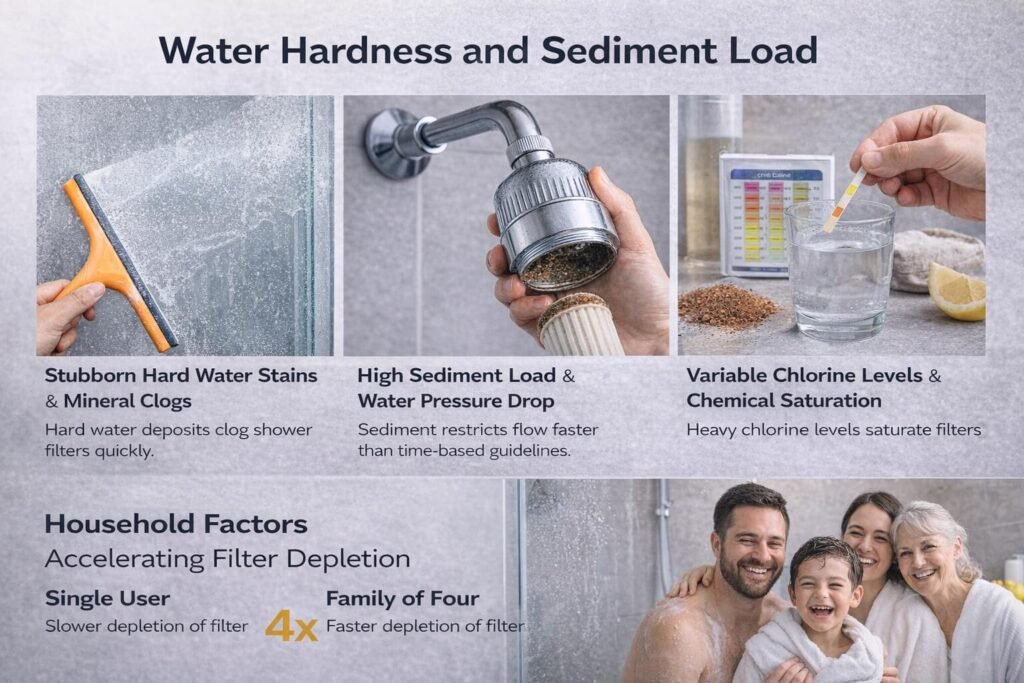 Factors affecting water quality and shower filter use