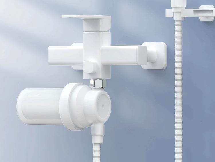 Inline shower filter format and connection points for sample approval