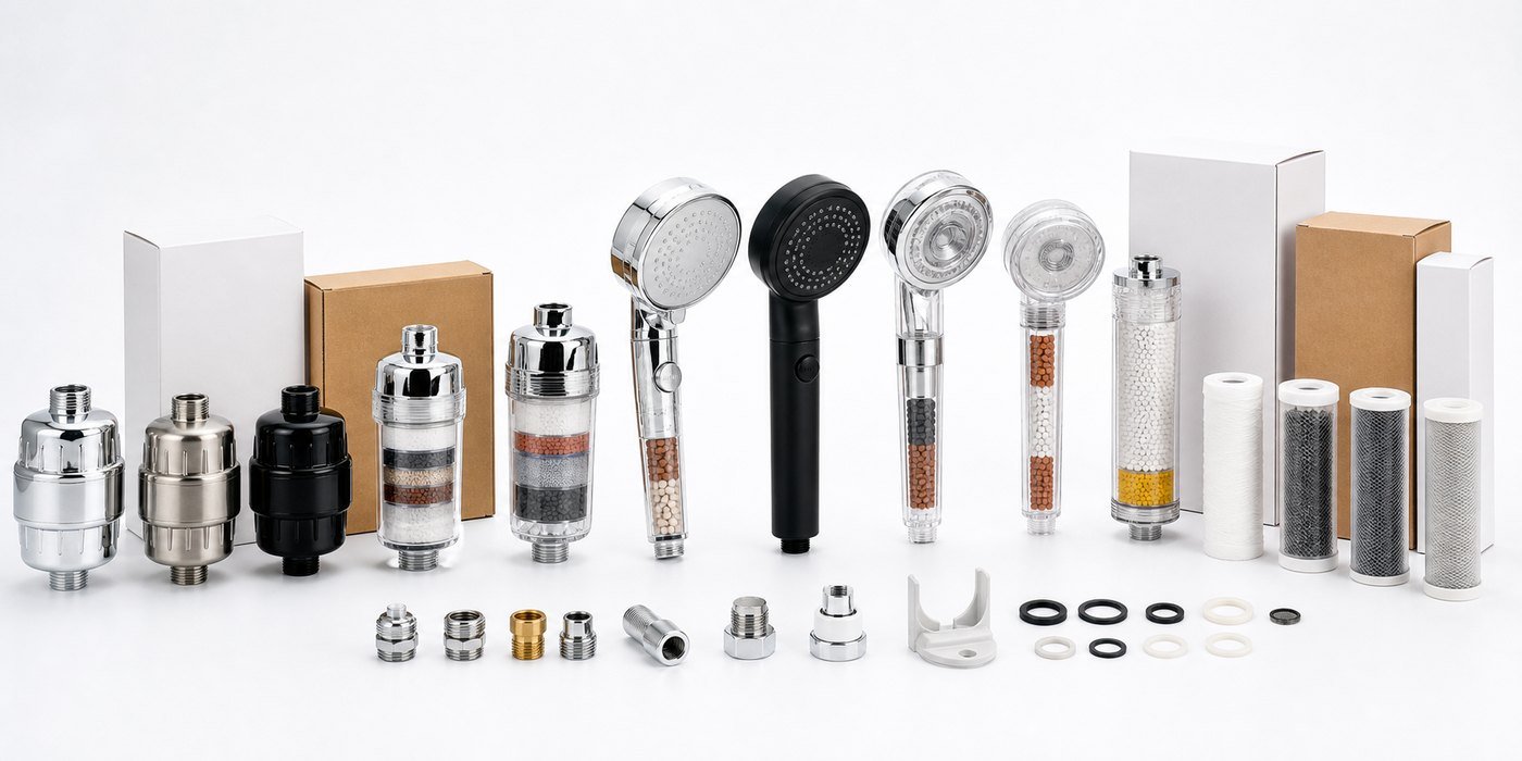 Private label shower filter product range and cartridge options